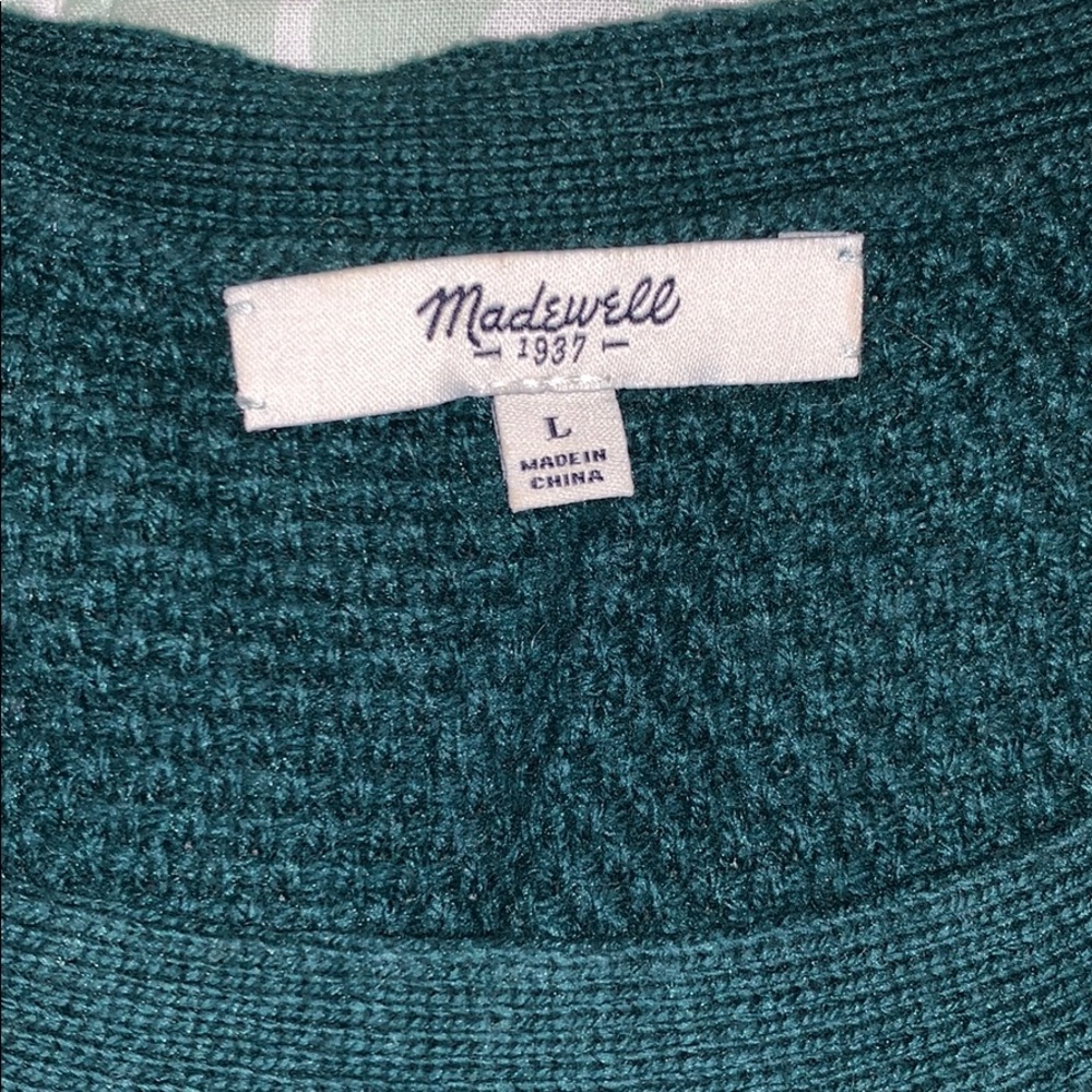 Madewell: forest green high-low sweater - Picture 2 of 7
